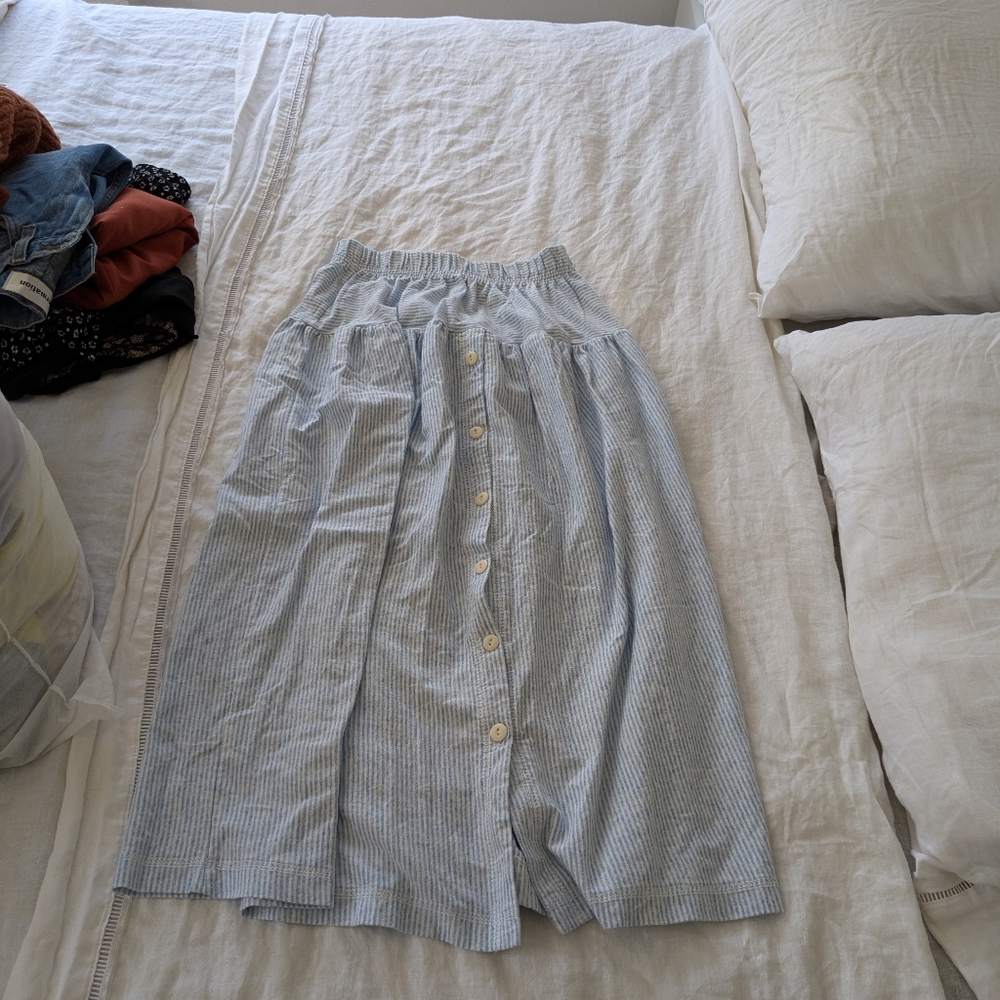 Vintage Aron 1980s Full Pinstriped Yoked Skirt